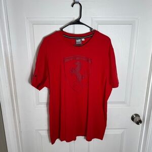 Puma x Scuderia Ferrari Tonal Shield Graphic T Shirt Size XXL Red Logo Casual